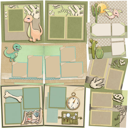 Dino Dig - Set of 5 Double Page Layouts - 1550