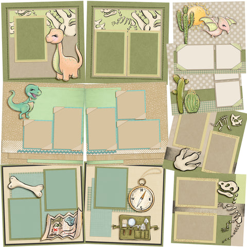 Dino Dig - Set of 5 Double Page Layouts - 1550