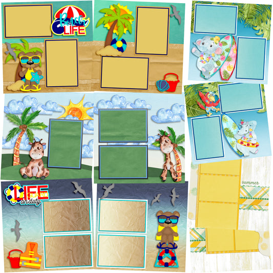 Summertime - Set of 5 Double Page Layouts - 1441