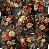 Decorative Dark Floral Journal Pages - 23-7243