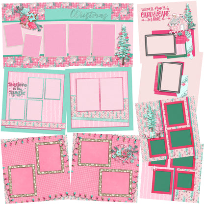Peppermint Christmas - Set of 5 Double Page Layouts - 1642