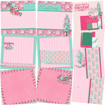 Peppermint Christmas NPM - Set of 5 Double Page Layouts - 1643