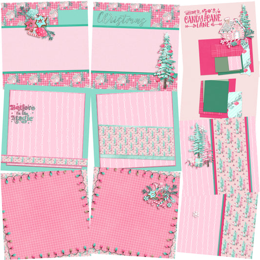 Peppermint Christmas NPM - Set of 5 Double Page Layouts - 1643