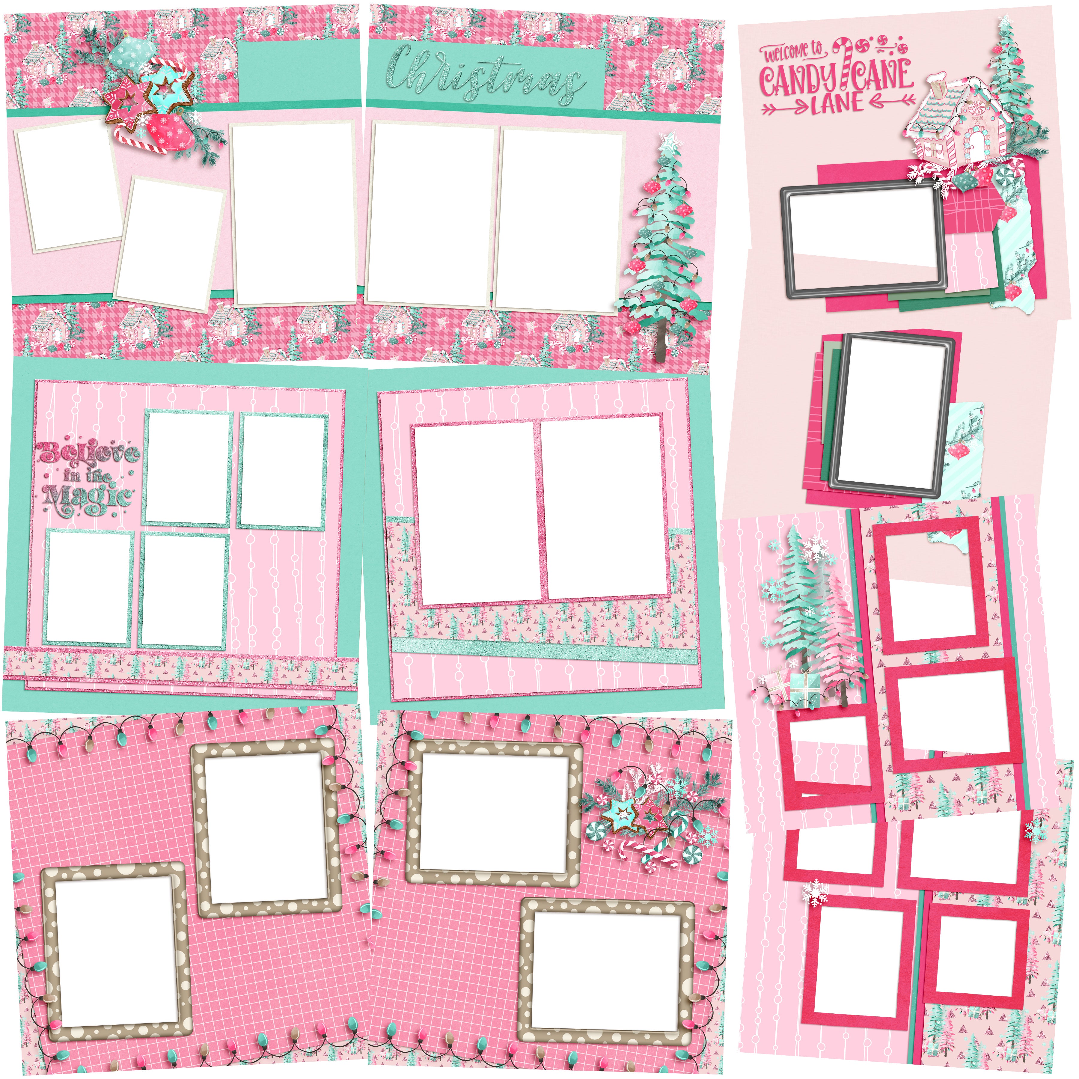Peppermint Christmas EZ Quick Pages - Digital Bundle - 10 Digital Scra ...