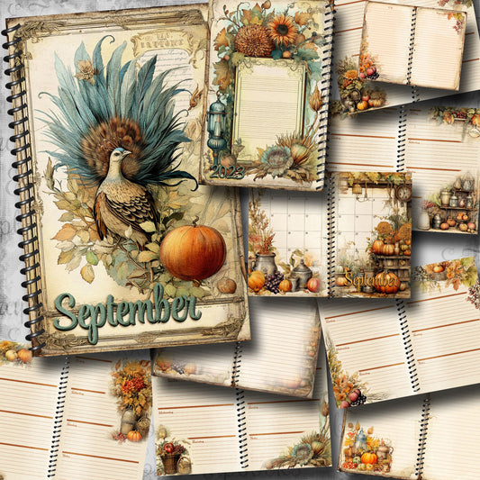 September '23- Vintage Autumn EZ Planner - CP-006
