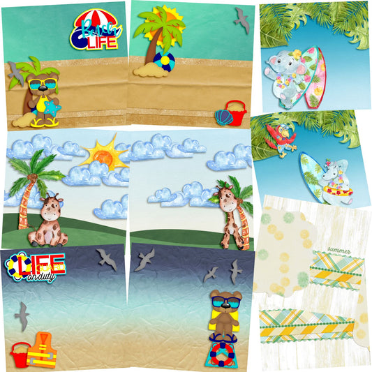 Summertime NPM - Set of 5 Double Page Layouts - 1442