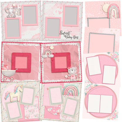 Sweet Baby Girl Set of 5 Double Page Layouts - 1578