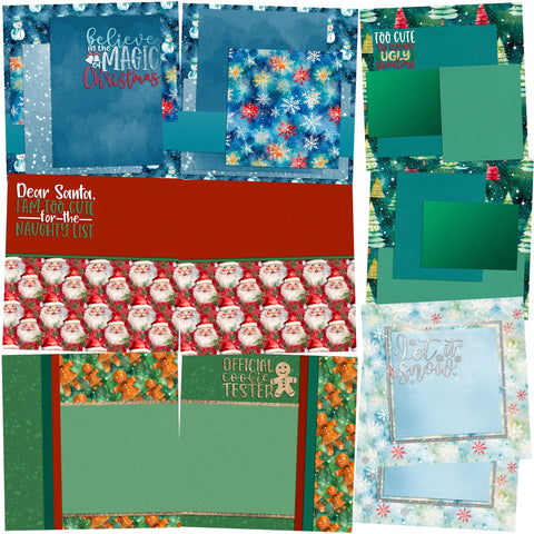 Too Cute Christmas -  EZ Background Pages -  Digital Bundle - 10 Digital Scrapbook Pages - INSTANT DOWNLOAD