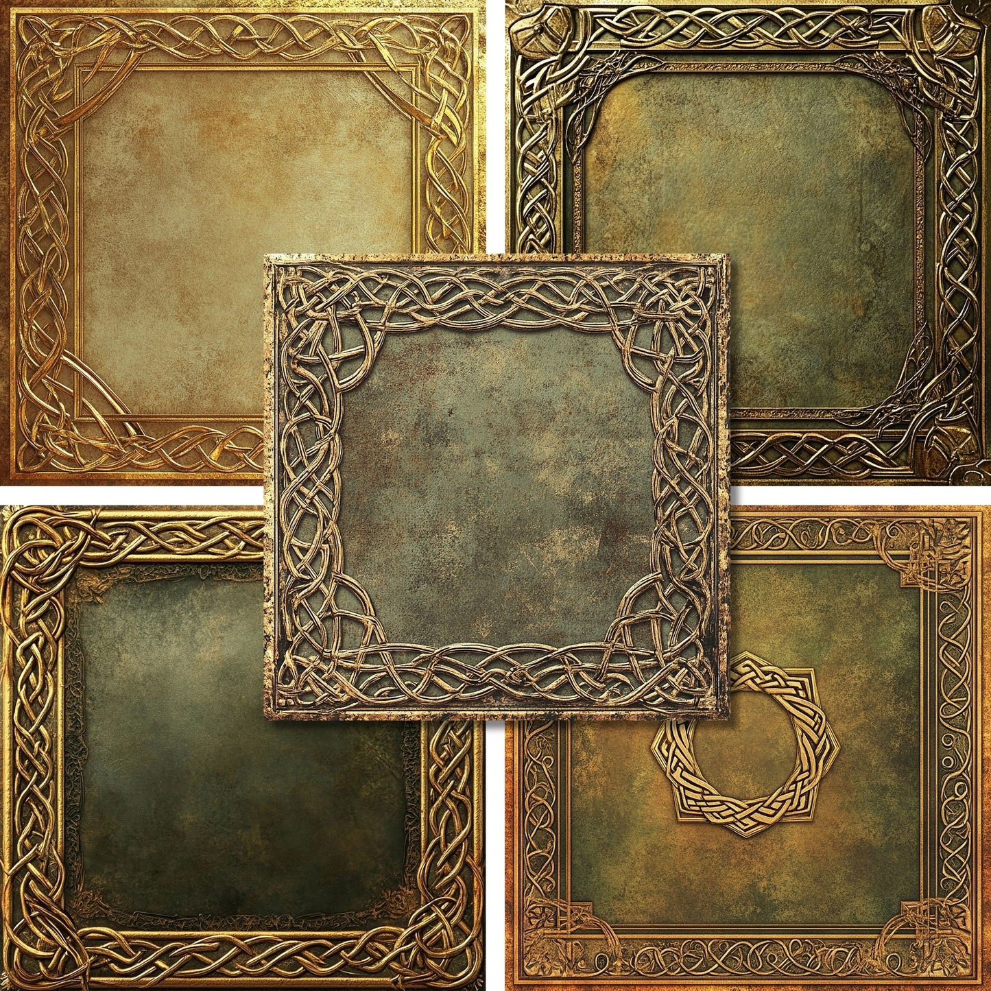 Gold Celtic Frames - 12X12 Scrapbook Paper Pack - 25-8341