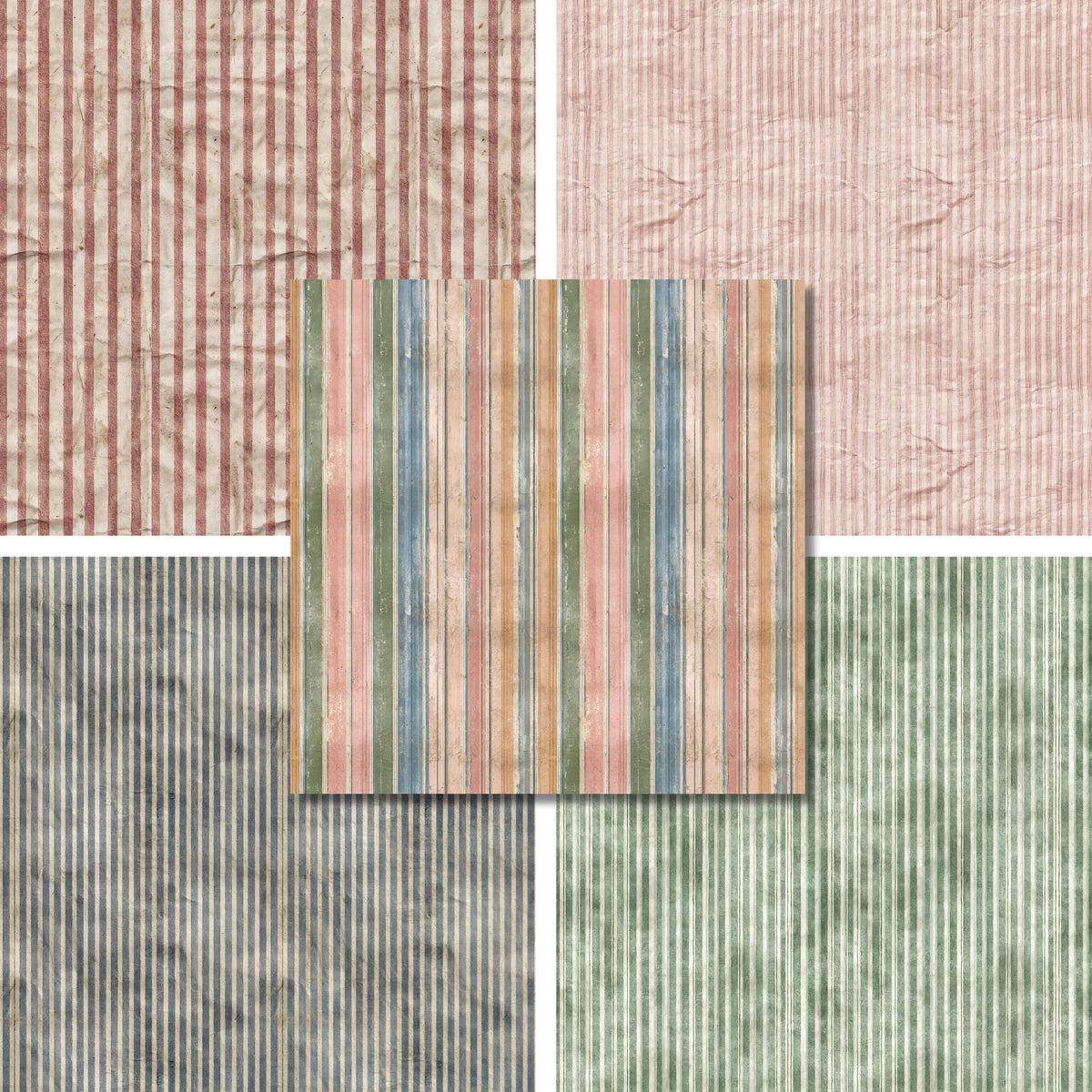 Grunge Ticking - 12X12 Scrapbook Paper Pack - 26-8177