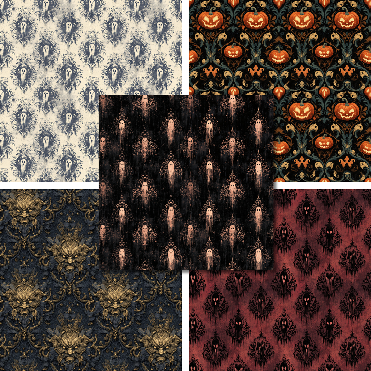Creepy Faces - Halloween - 12X12 Scrapbook Paper Pack - 26-8195