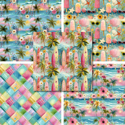 Pink Beach - 12X12 Scrapbook Paper Pack - 26-8107