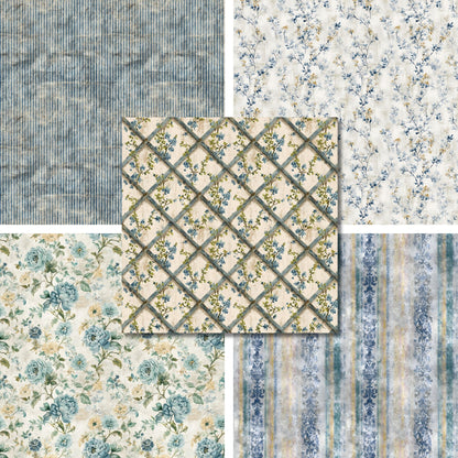 Blue & Yellow Farmhouse - 12X12 Scrapbook Paper Pack - 26-8176