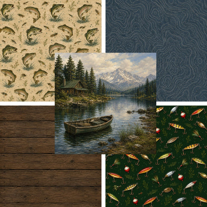 Gone Fishing - 12X12 Scrapbook Paper Pack - 26-8165
