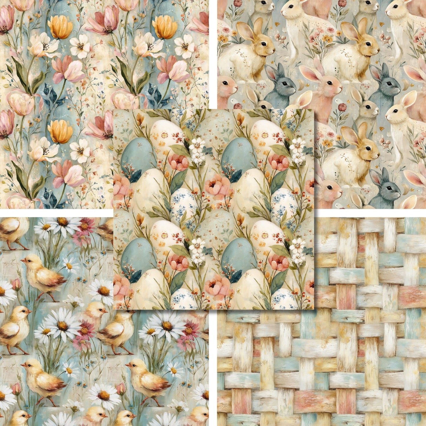 Soft Easter Floral- 12X12 Scrapbook Paper Pack - 26-8093