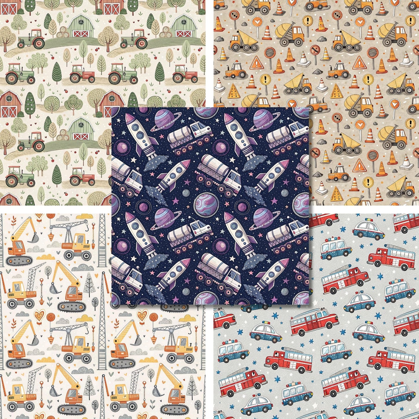 Boys Transport - 12X12 Scrapbook Paper Pack - 26-8065