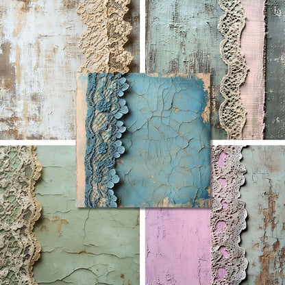 Aged Lace Pastels - 12X12 Scrapbook Paper Pack - 26-8074