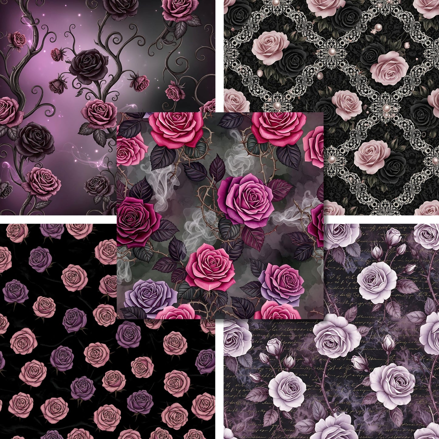 Gothic Roses - Valentine Love - 12X12 Scrapbook Paper Pack - 26-8033