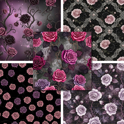 Gothic Roses - Valentine Love - 12X12 Scrapbook Paper Pack - 26-8033