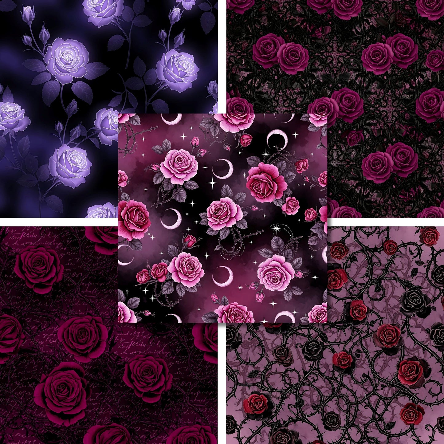 Gothic Roses - Valentine Love - 12X12 Scrapbook Paper Pack - 26-8033