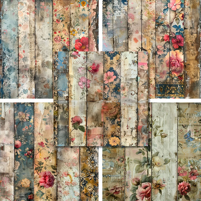 Vintage Spring Strips - 12X12 Scrapbook Paper Pack - 26-8075