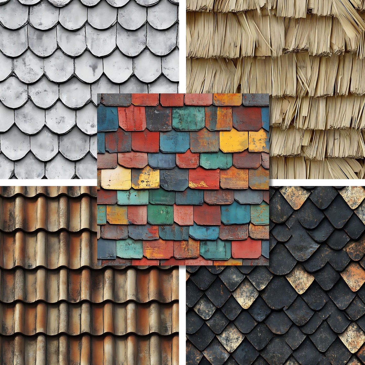Roof Textures - 12X12 Scrapbook Paper Pack - 26-8035