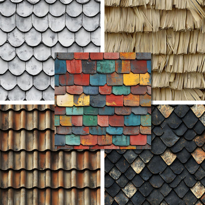 Roof Textures - 12X12 Scrapbook Paper Pack - 26-8035