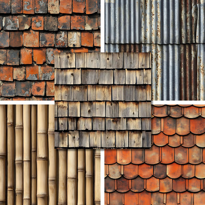 Roof Textures - 12X12 Scrapbook Paper Pack - 26-8035