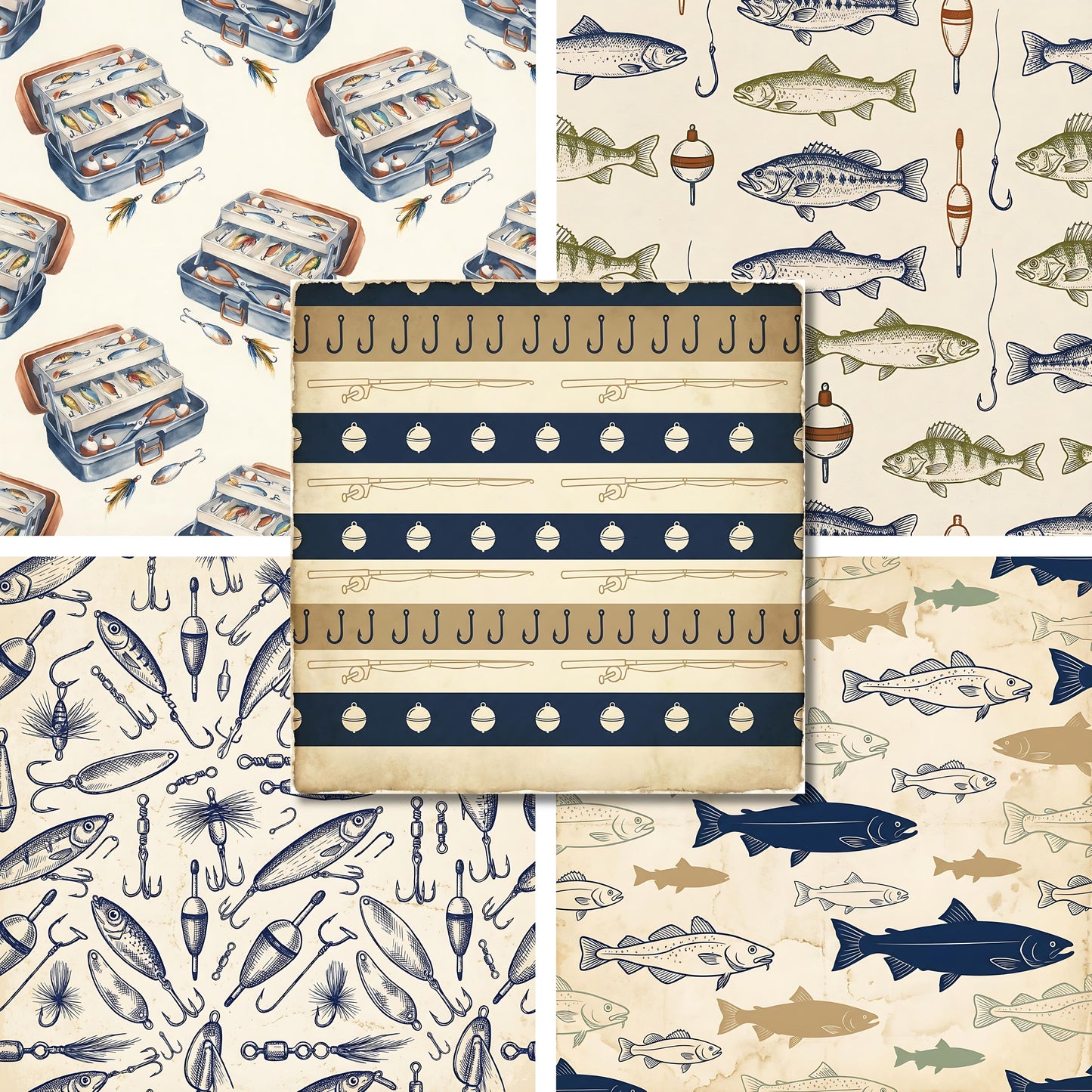 Let's Go Fishing - 12X12 Scrapbook Paper Pack - 26-8046