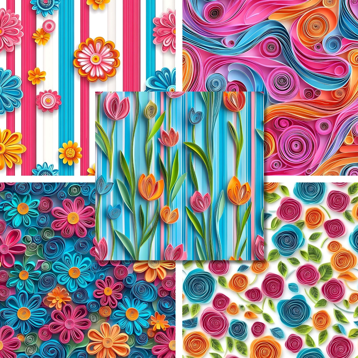 Quilled Spring - Spring - 12X12 Scrapbook Paper Pack - 26-8036