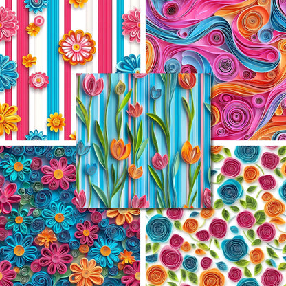Quilled Spring - Spring - 12X12 Scrapbook Paper Pack - 26-8036