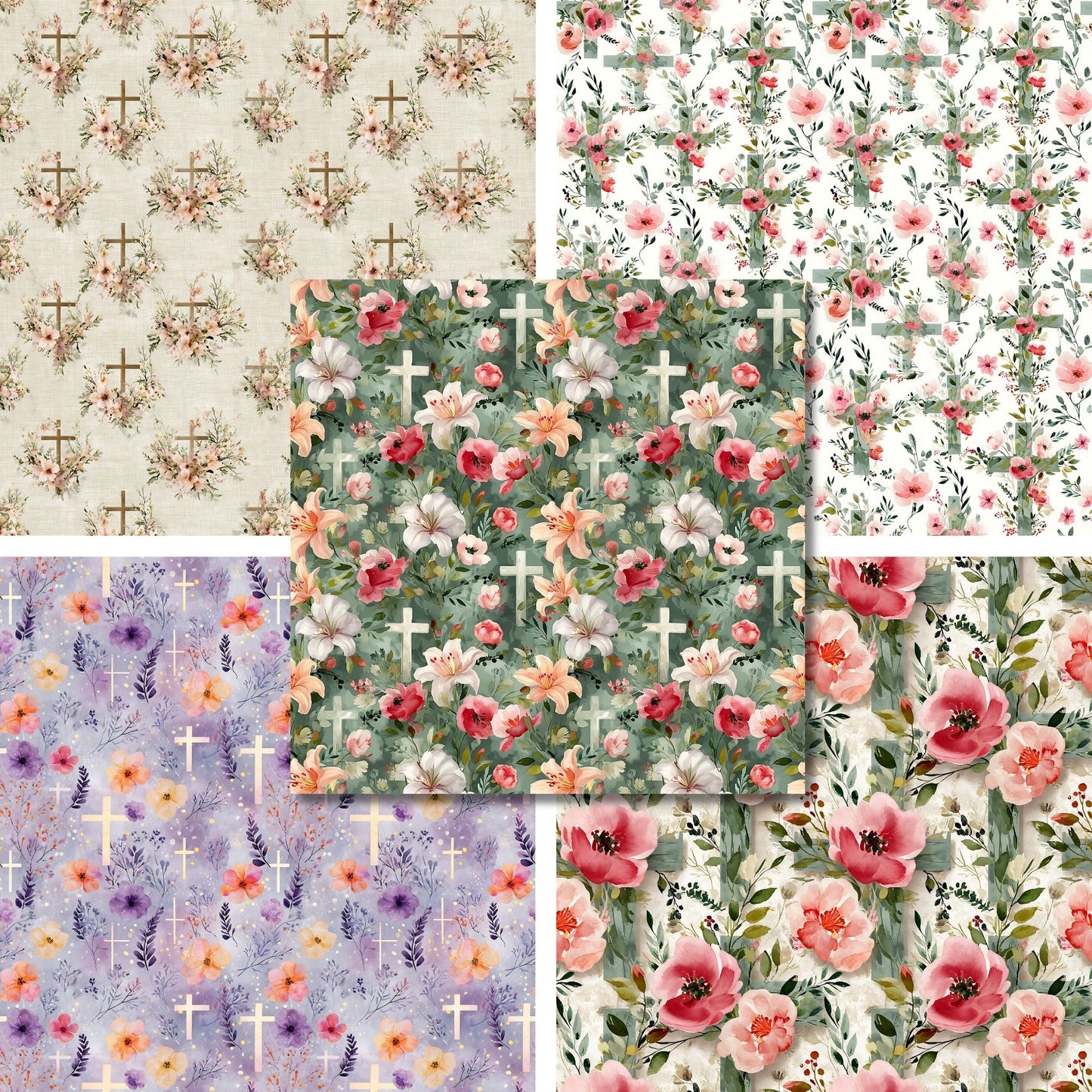 Faith Floral - 12X12 Scrapbook Paper Pack - 26-8086