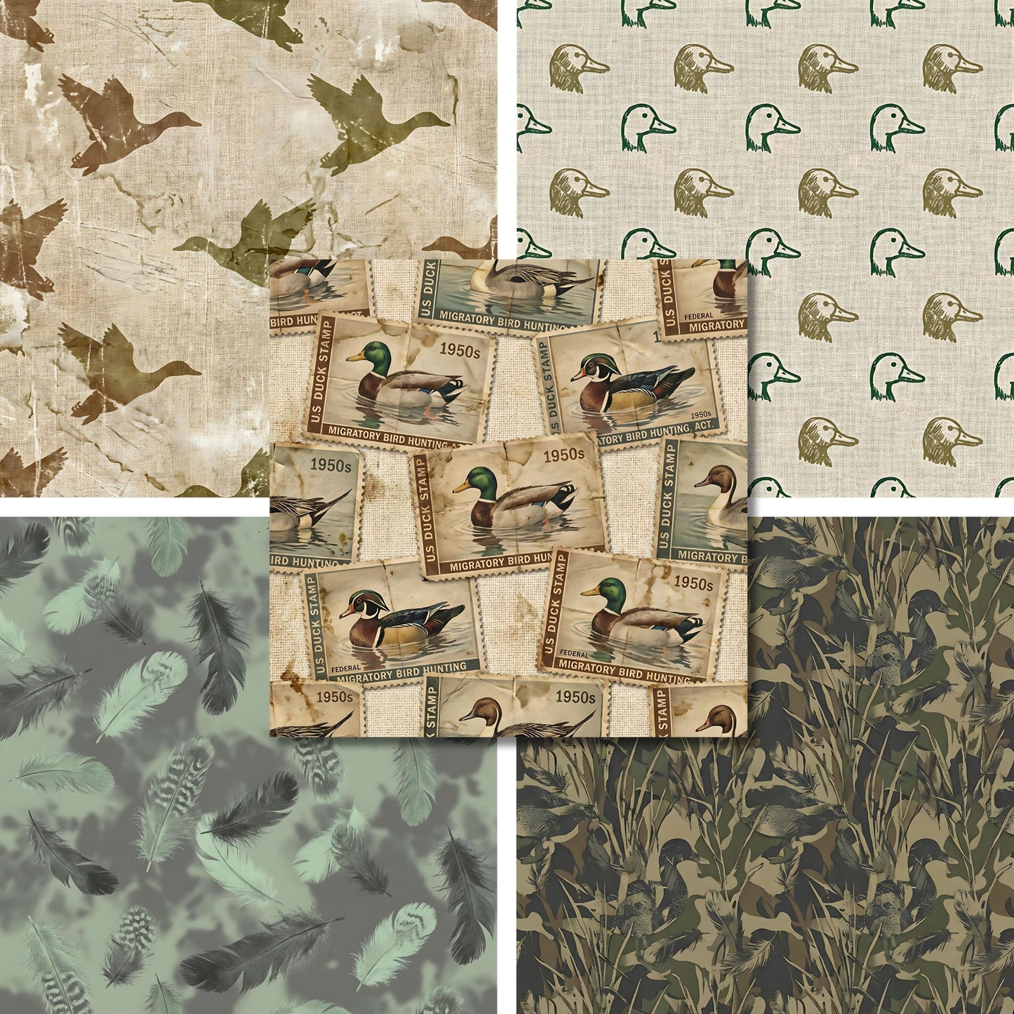 Duck Cammo - Hunting - 12X12 Scrapbook Paper Pack - 26-8028