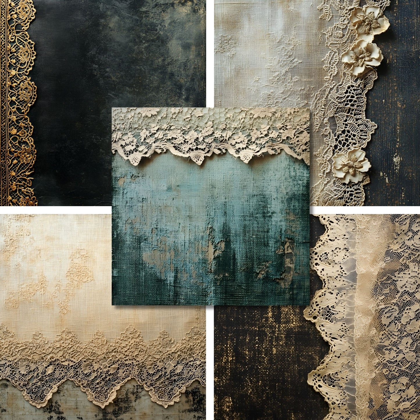 Aged Vintage Lace - 12X12 Scrapbook Paper Pack - 26-8072