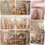 Pastel Christmas Background Page Set 1 NPM - Set of 5 Double Page Layouts - 1801