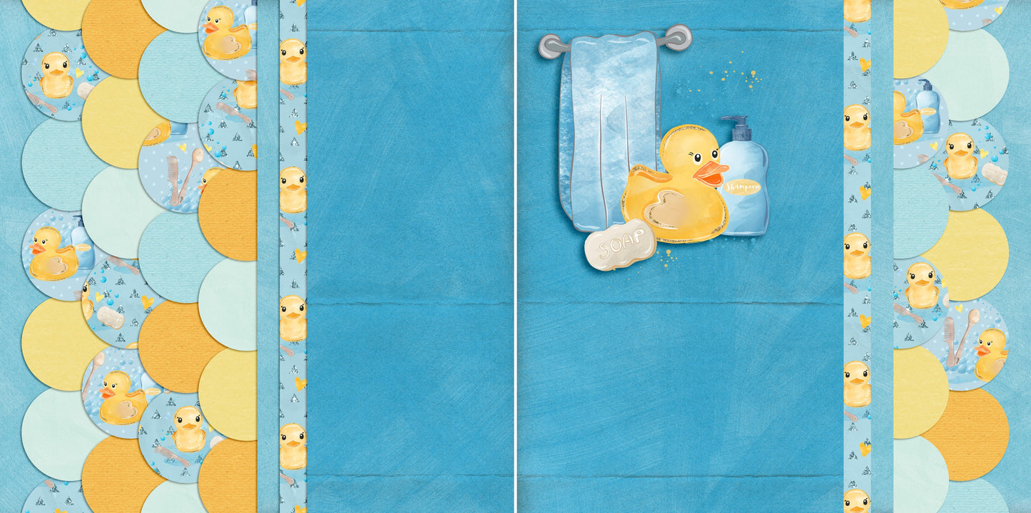 Bath Time Baby NPM - Set of 5 Double Page Layouts - 1595