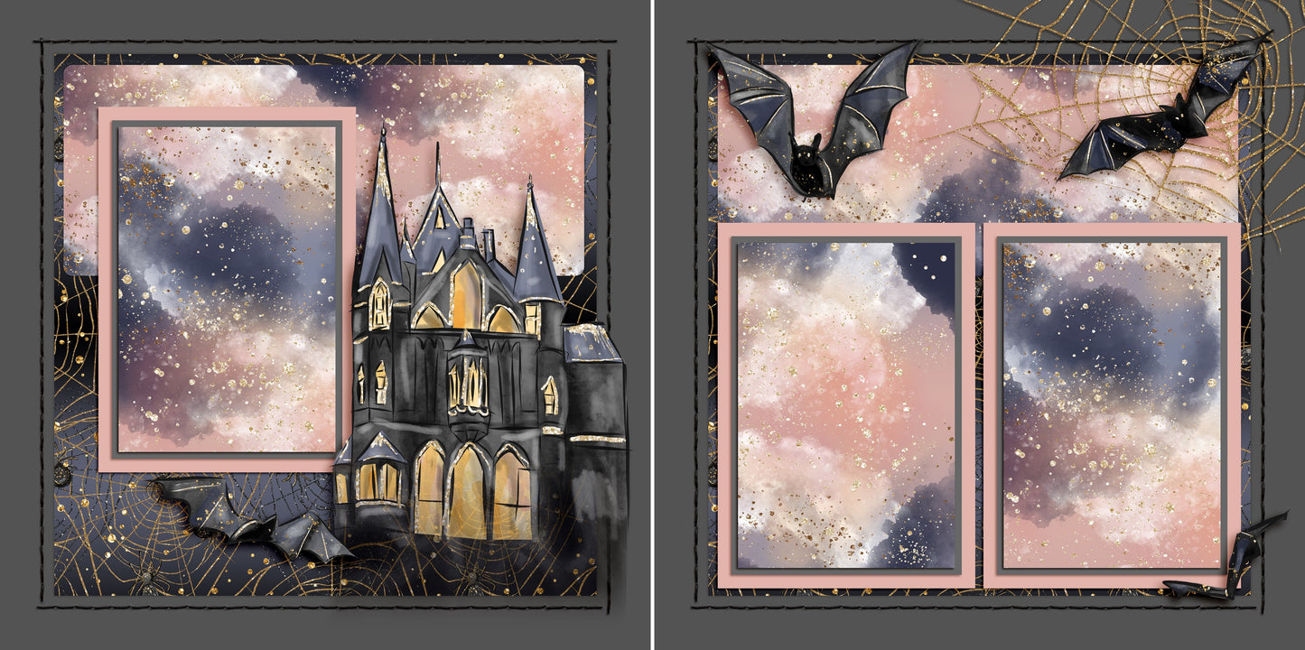 Enchanted Night - Set of 5 Double Page Layouts - 1522