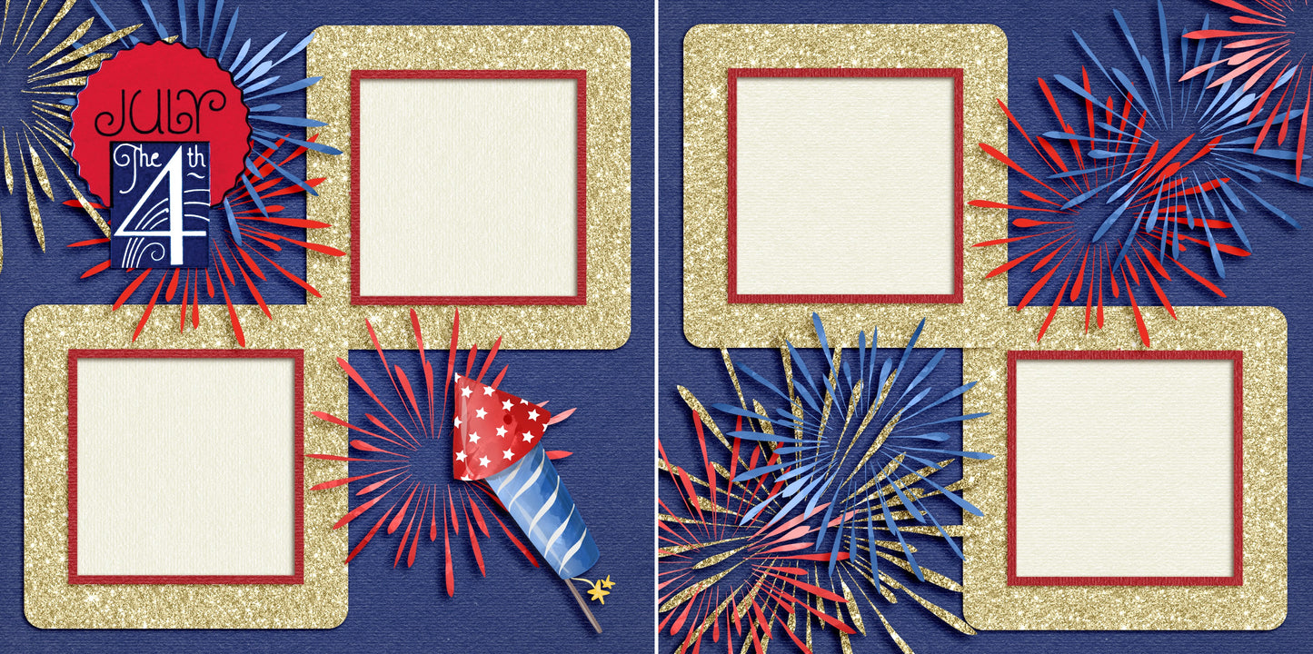 July the 4th Celebration - Set of 5 Double Page Layouts - 1582