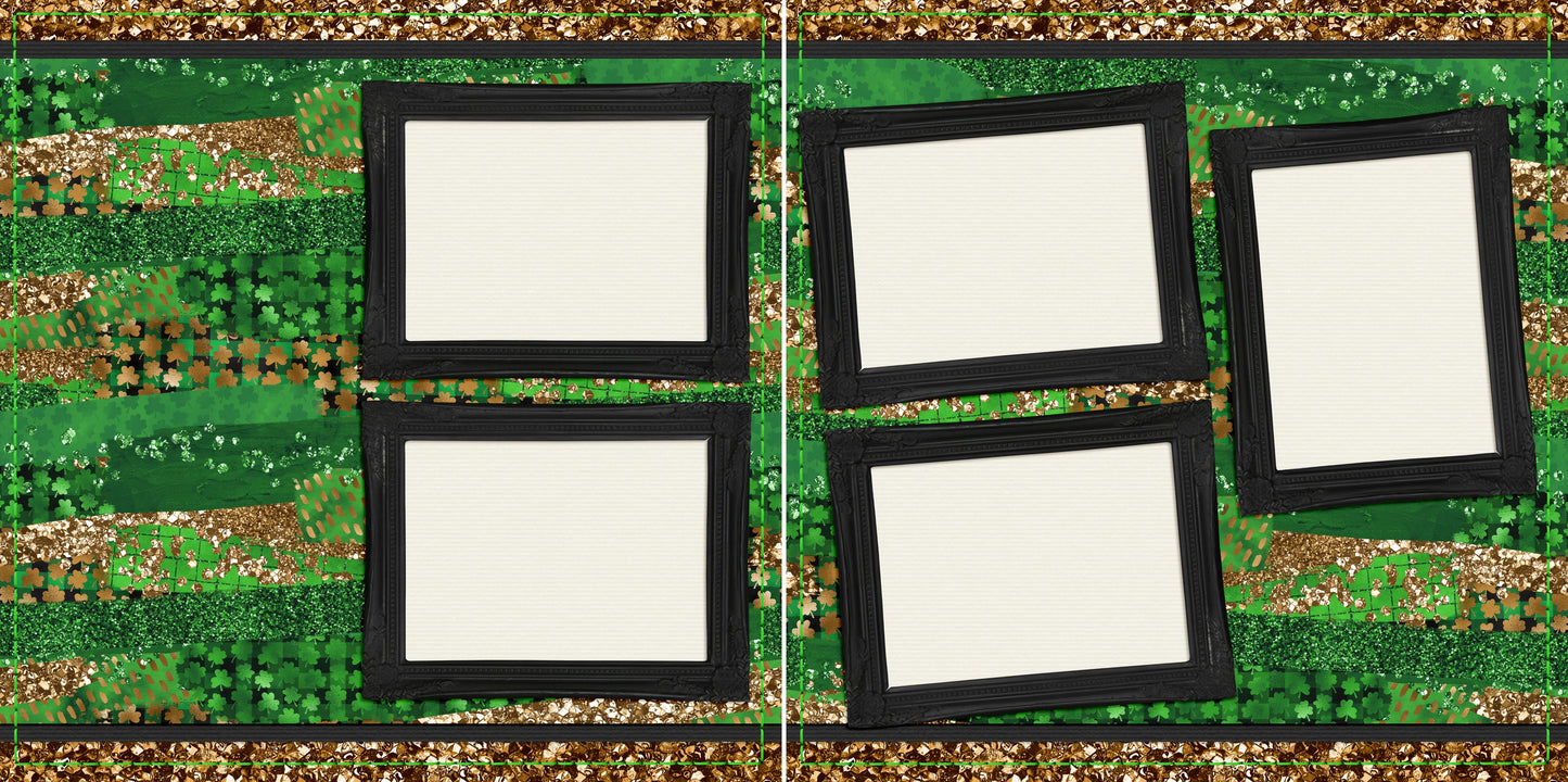 Shimmery St Pat - Set of 5 Double Page Layouts - 1574