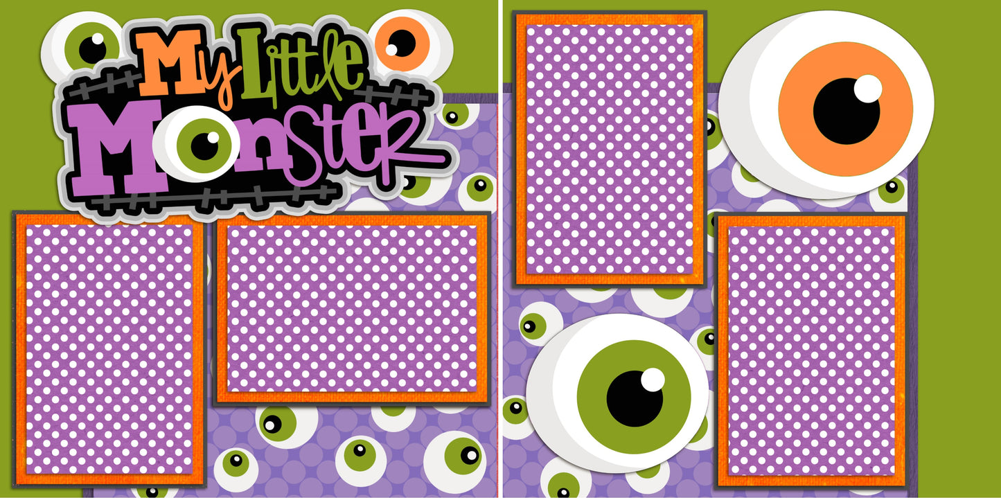 Too Cute to Spook - Set of 5 Double Page Scrapbook Layouts - 1175