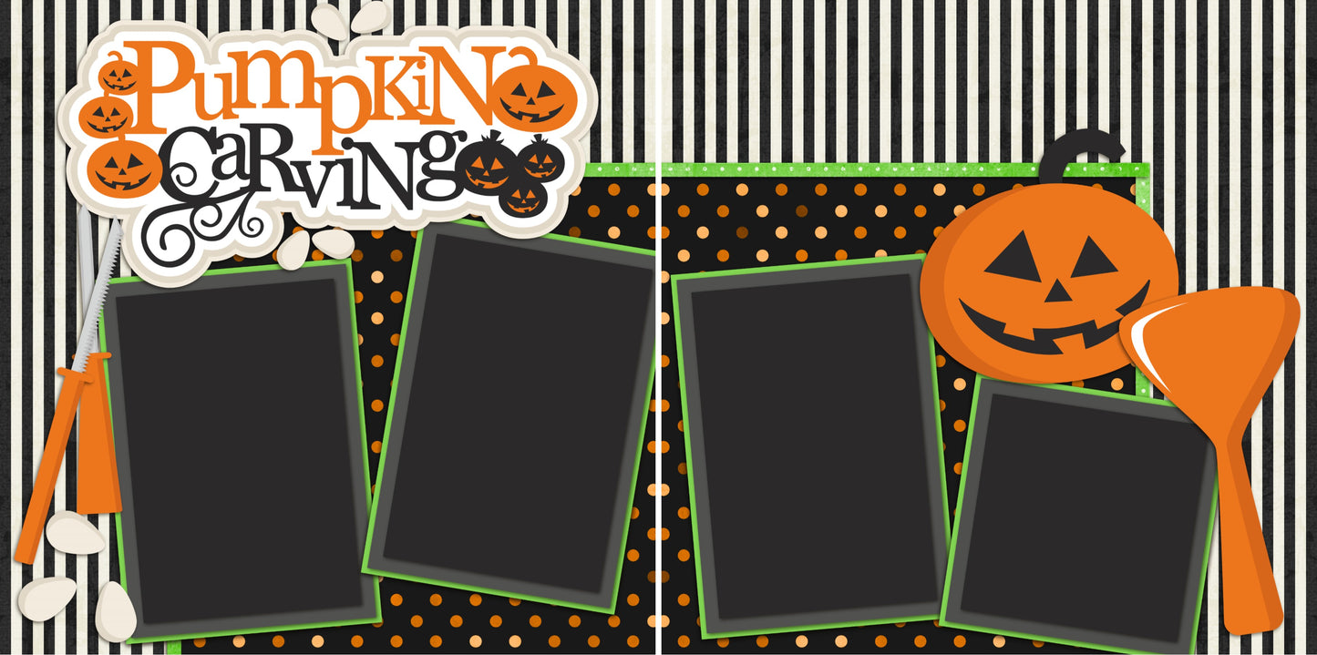Too Cute to Spook - Set of 5 Double Page Scrapbook Layouts - 1175