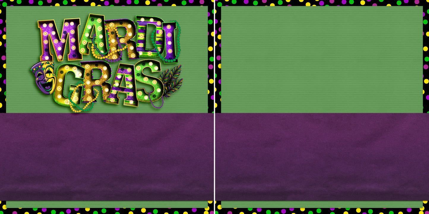 Mardi Gras Bling NPM - Set of 5 Double Page Layouts - 1567