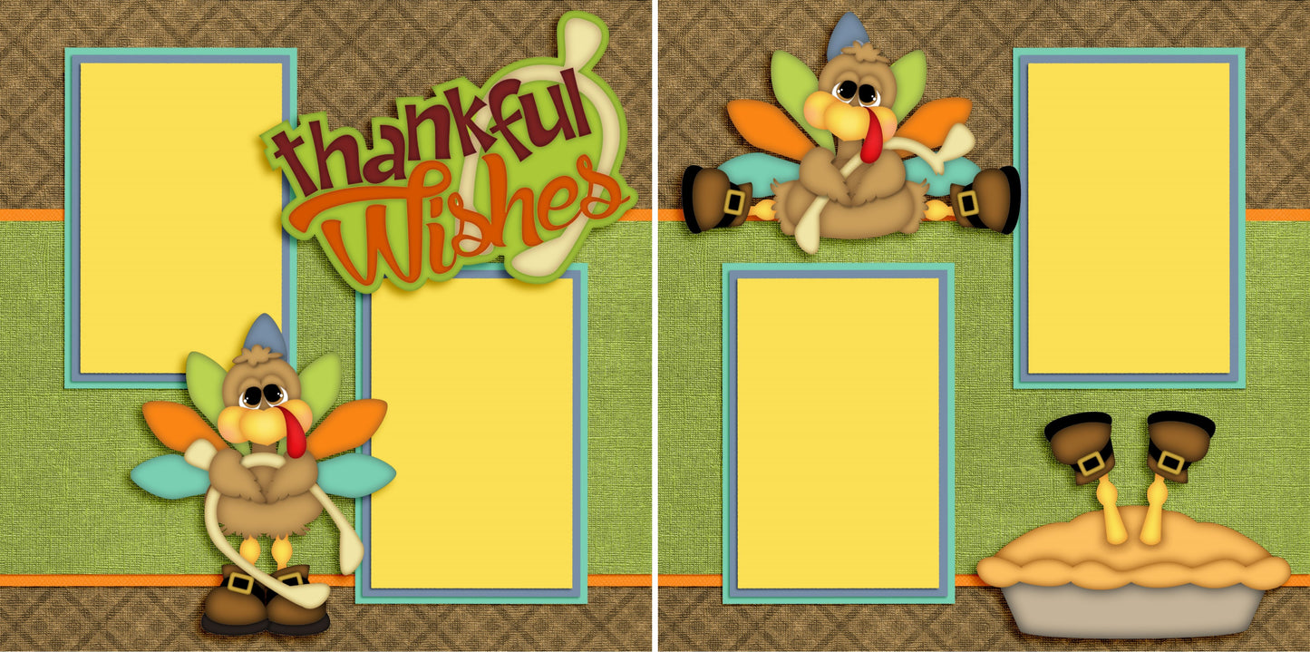Thanksgiving - Set of 5 Double Page Scrapbook Layouts - 1193