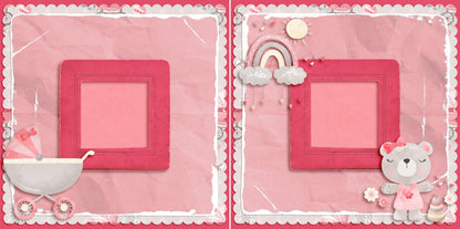 Sweet Baby Girl Set of 5 Double Page Layouts - 1578
