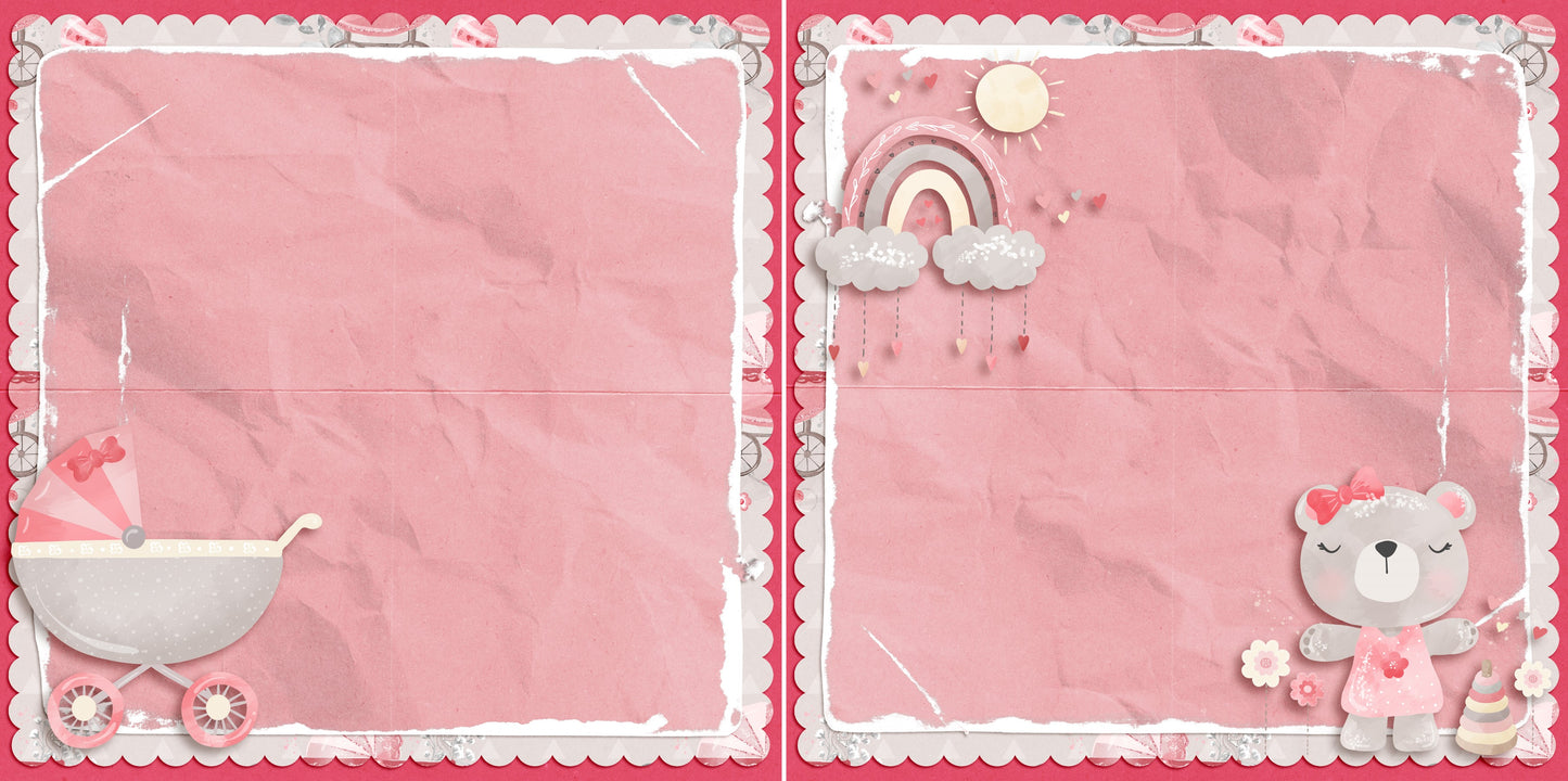 Sweet Baby Girl NPM Set of 5 Double Page Layouts - 1579