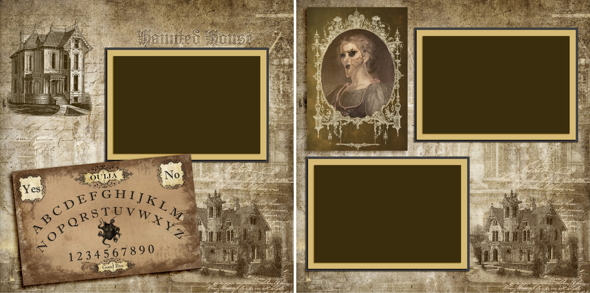 Haunted House - Set of 5 Double Page Scrapbook Layouts - 1276