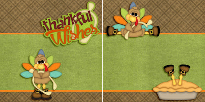 Thanksgiving NPM - Set of 5 Double Page Scrapbook Layouts - 1207