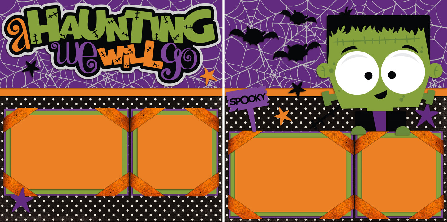 Too Cute to Spook - Set of 5 Double Page Scrapbook Layouts - 1175