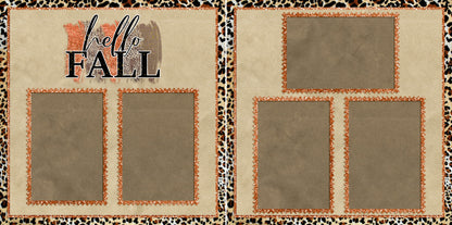 Cheetah Fall - Set of 5 Double Page Layouts - 1524