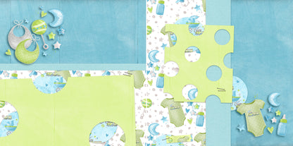 I Heart this Baby Boy NPM - Set of 5 Double Page Layouts - 1591